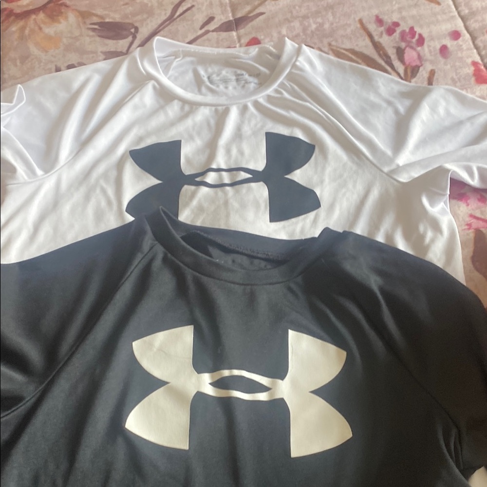 Under Armour Black and White Logo T-Shirts